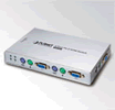 KVM-403 4-Port Mini KVM Switch with Cables Molded